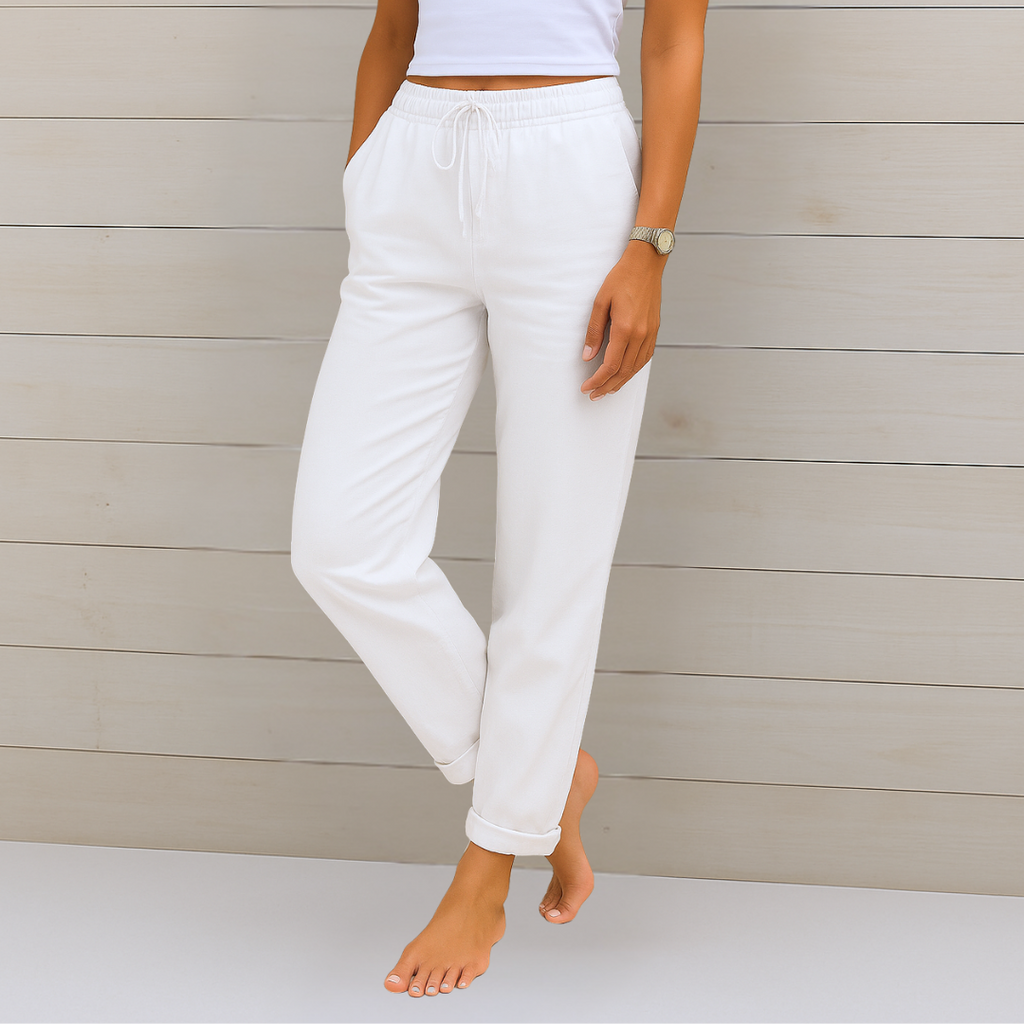 Susy | Pantalones elásticos de lino transpirable Premium