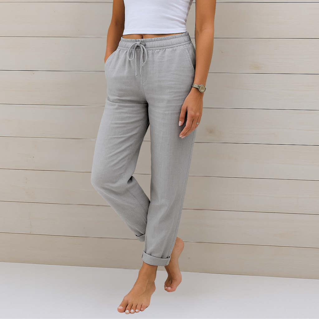 Susy | Pantalones elásticos de lino transpirable Premium