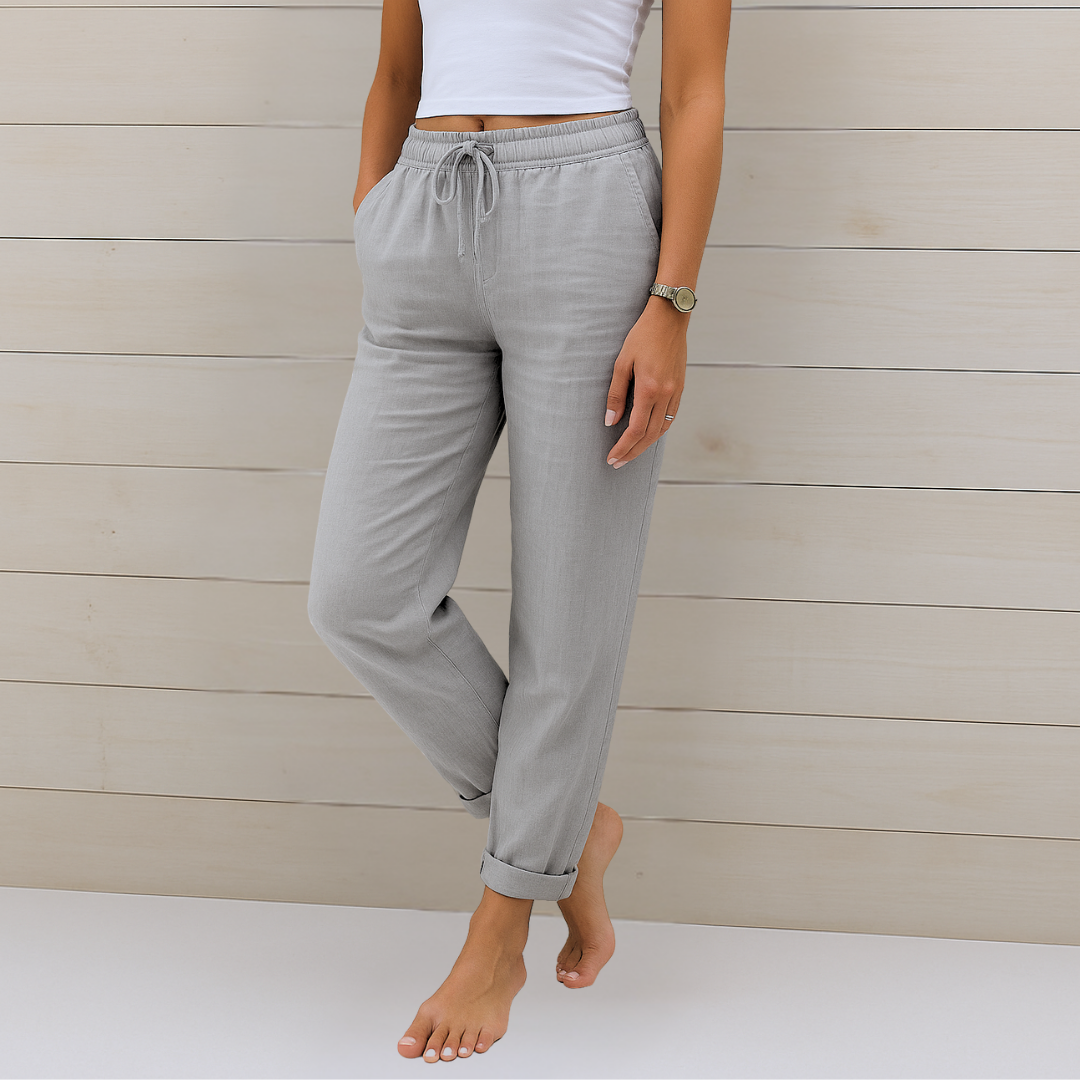 Susy | Pantalones elásticos de lino transpirable Premium