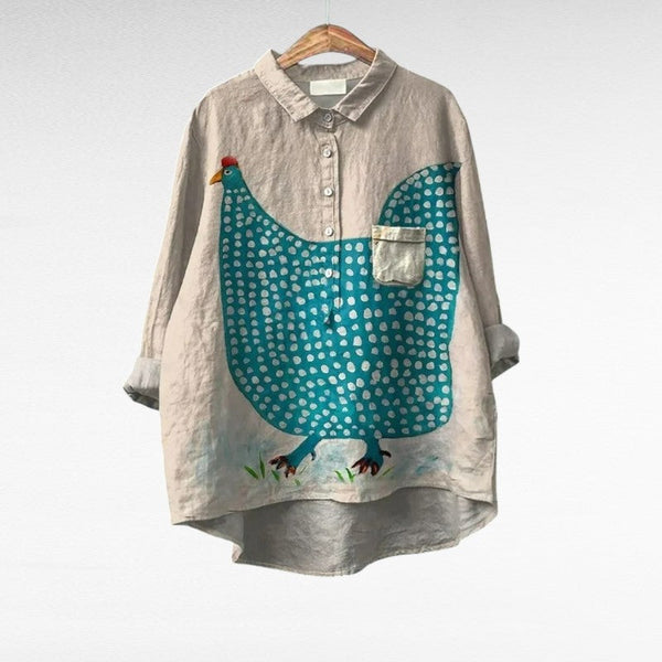 Céline | Elegante Blusa de Verano de Lino