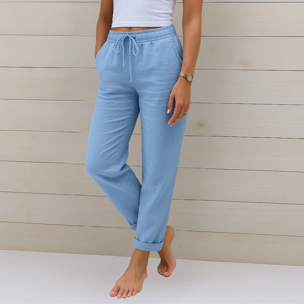 Susy | Pantalones elásticos de lino transpirable Premium