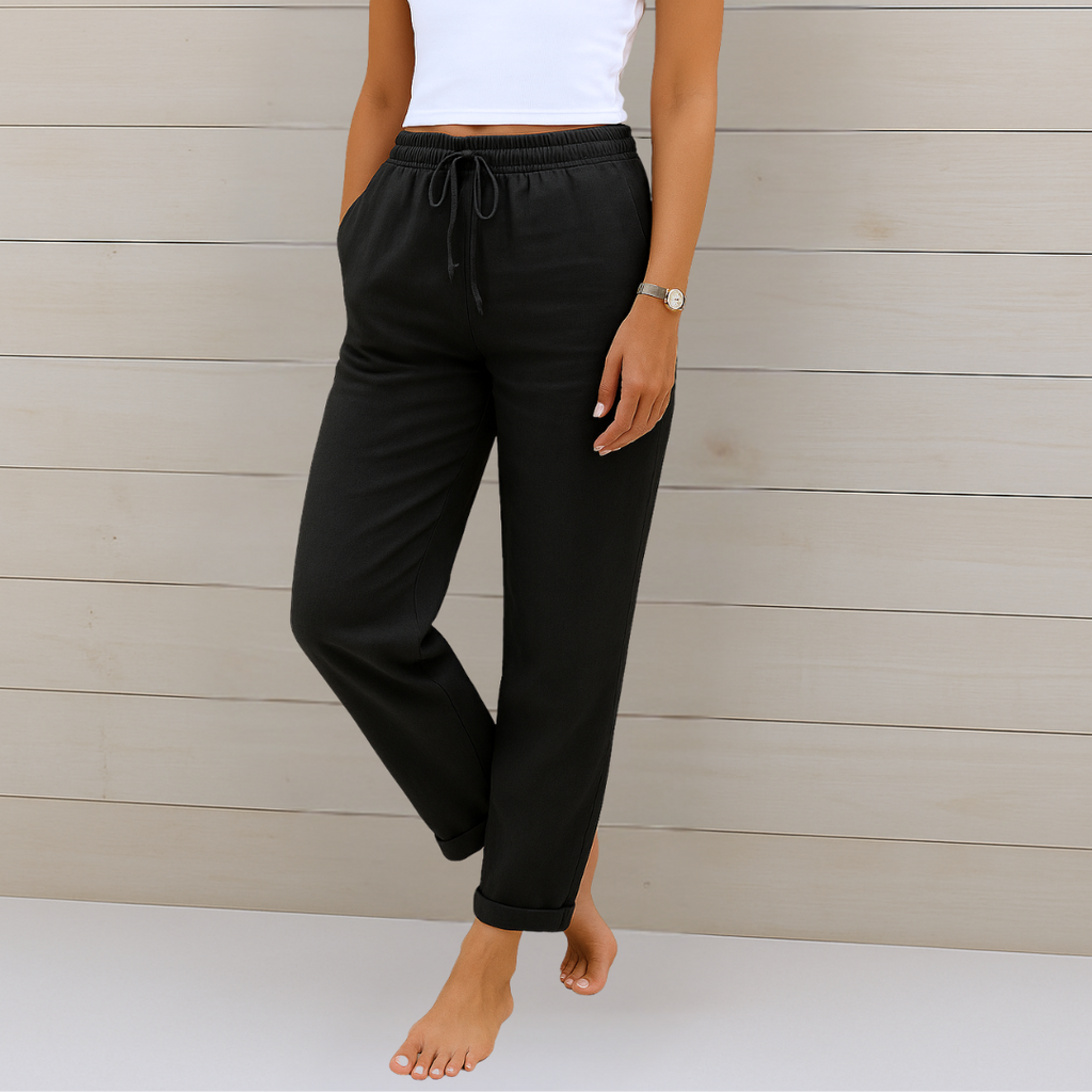 Susy | Pantalones elásticos de lino transpirable Premium
