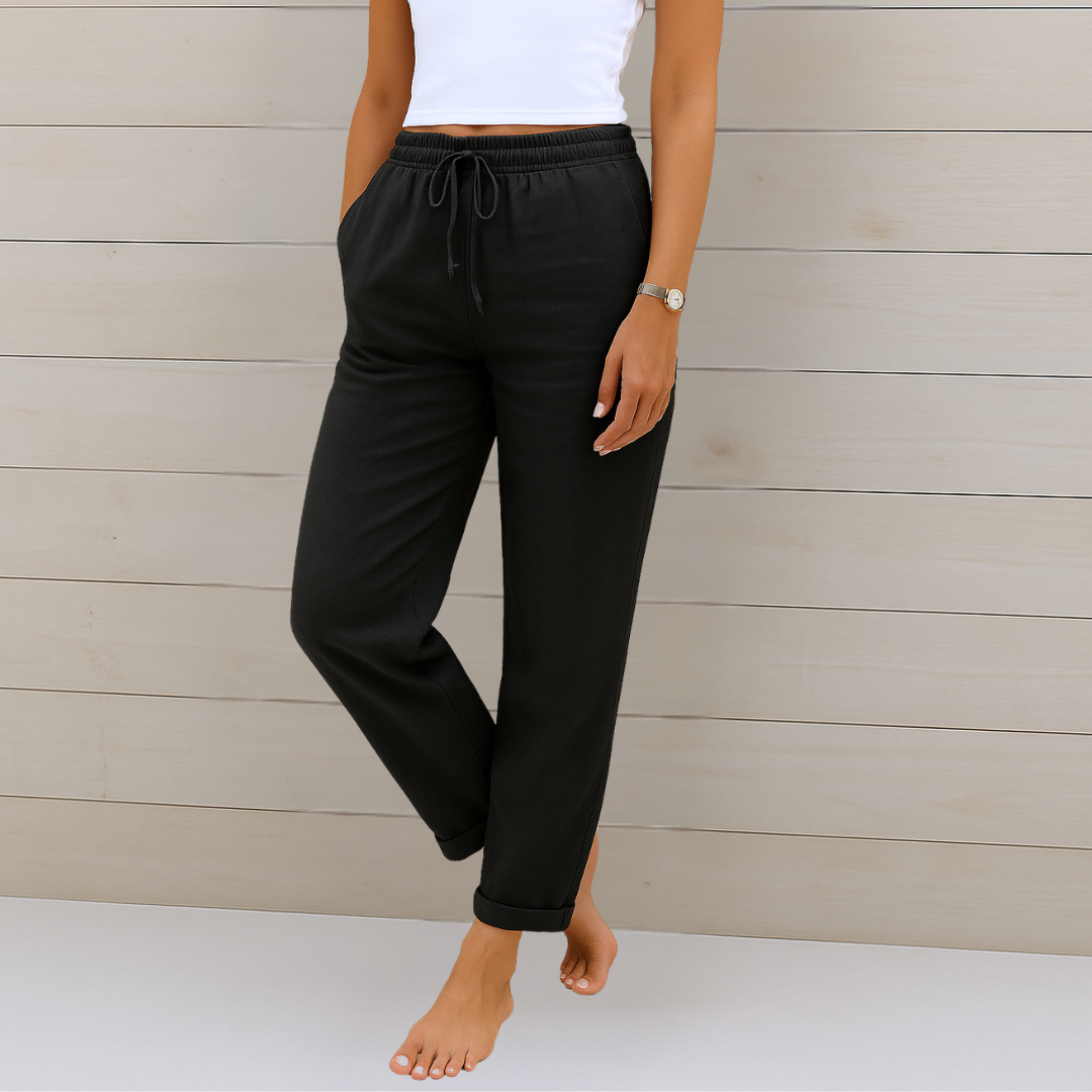 Susy | Pantalones elásticos de lino transpirable Premium