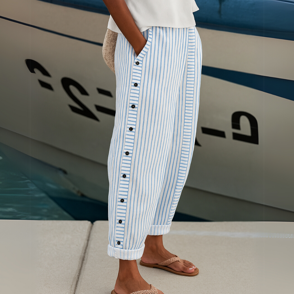 Caitlin | Pantalón de Rayas con Botones
