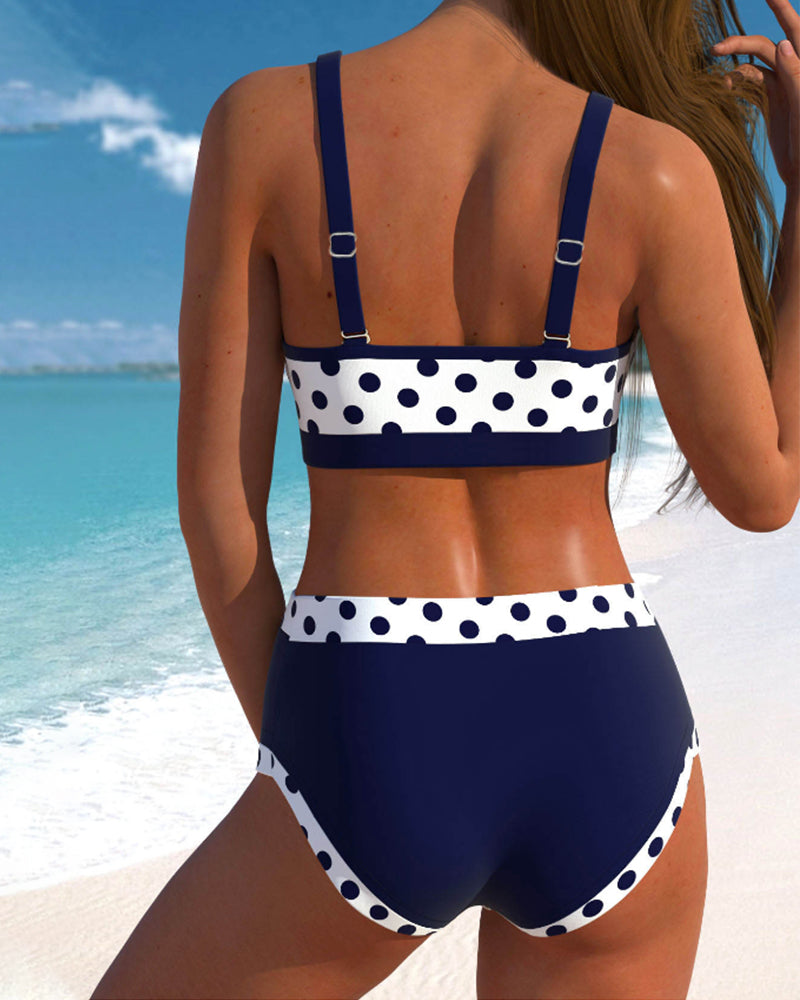 Liesbeth – Bikini de talle alto con diseño patchwork