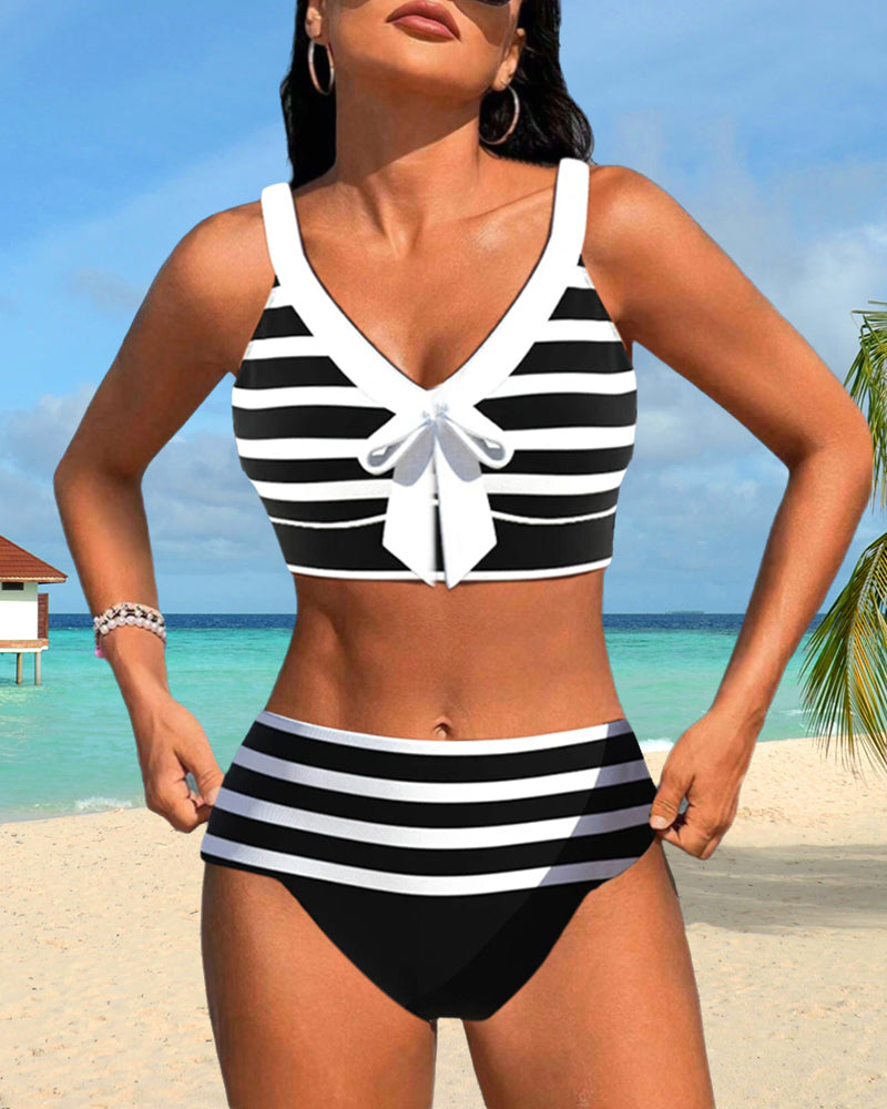 Lula® | Bikini de rayas de cintura alta