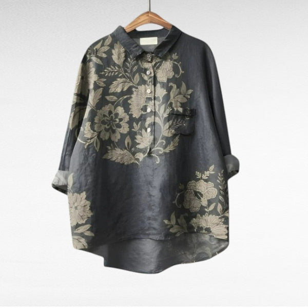 Celeste | Elegante Blusa de Verano de Lino