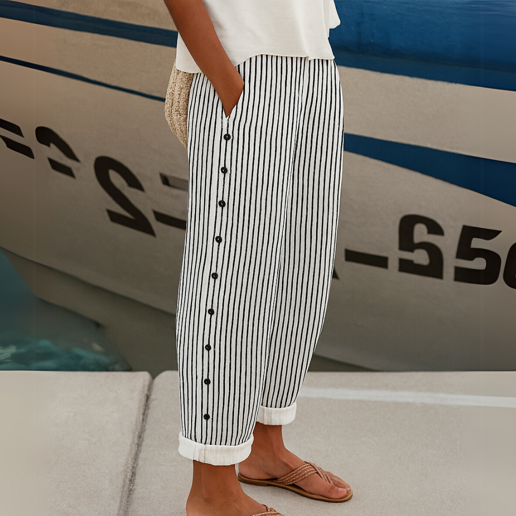 Caitlin | Pantalón de Rayas con Botones