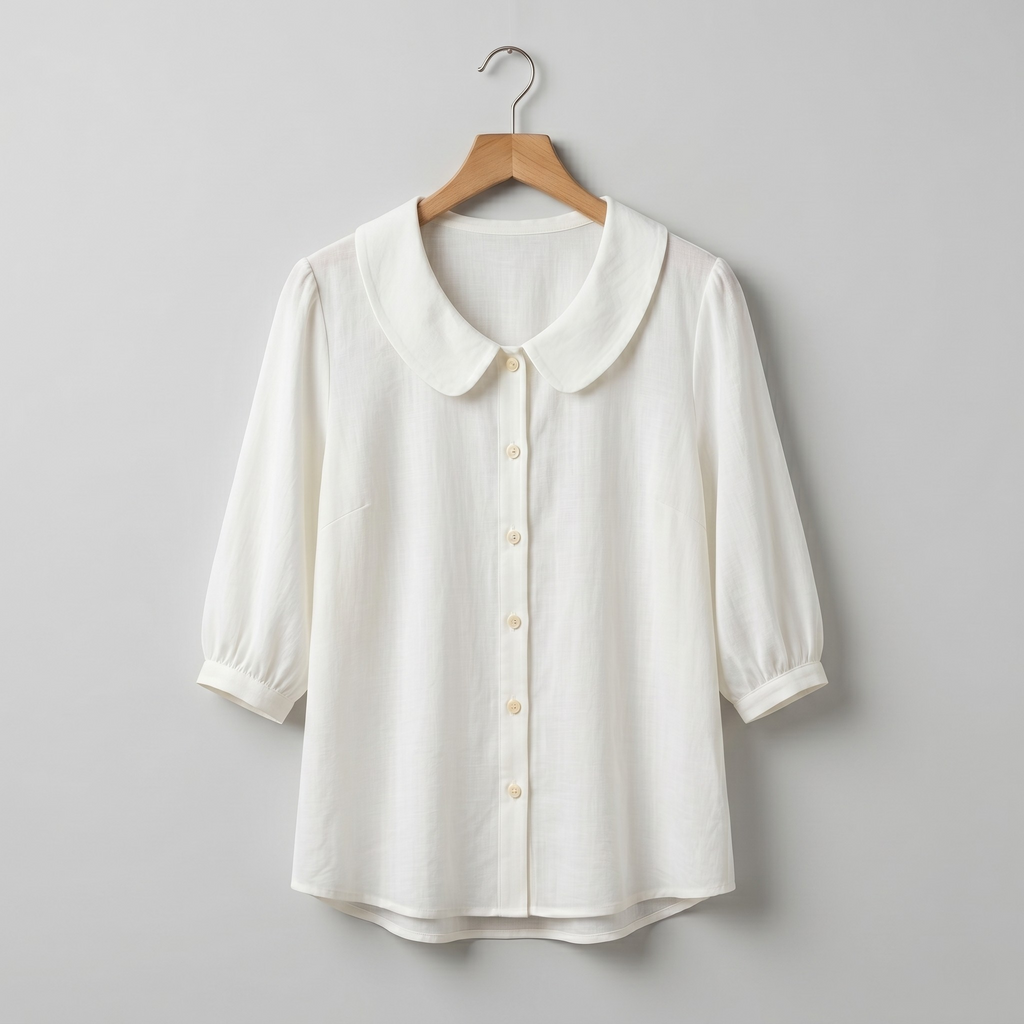Alessia | Blusa elegante de algodón ligero con cuello redondo