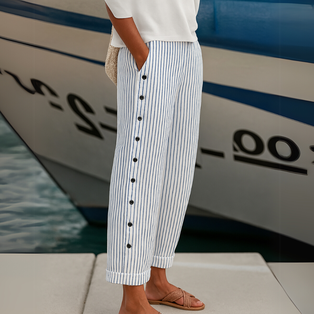 Caitlin | Pantalón de Rayas con Botones