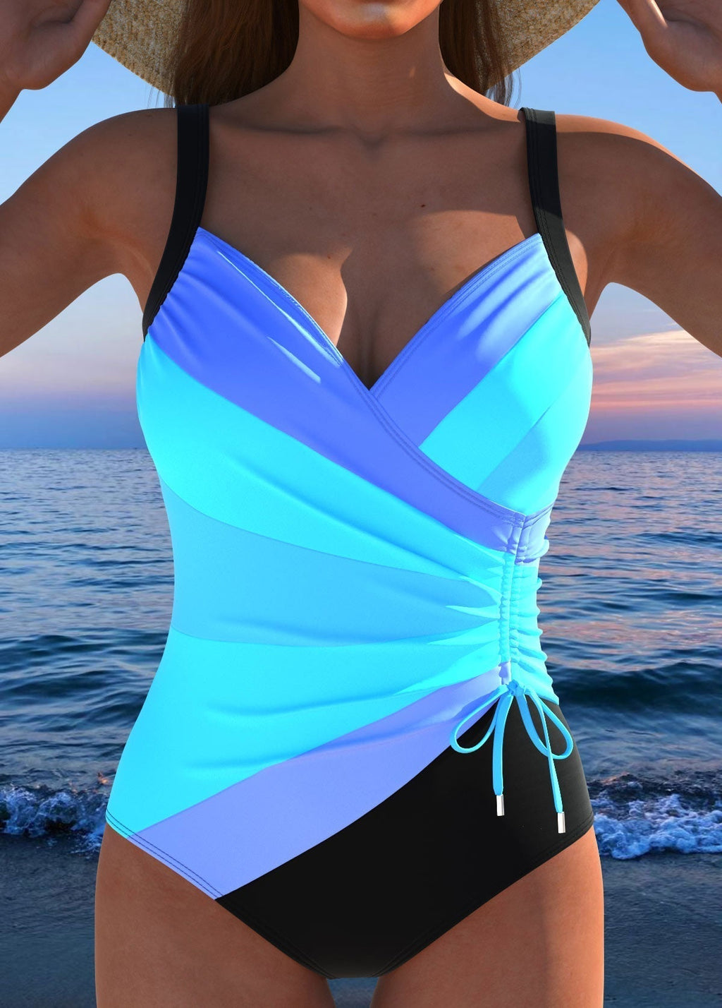 Maillot de baño de lujo con estampado colorido