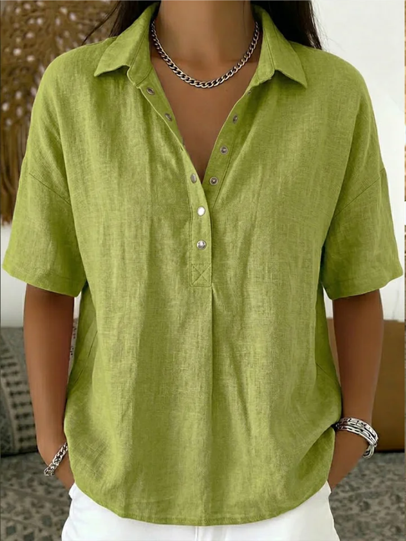 Tessa | Blusa elegante con cuello y detalle de botones