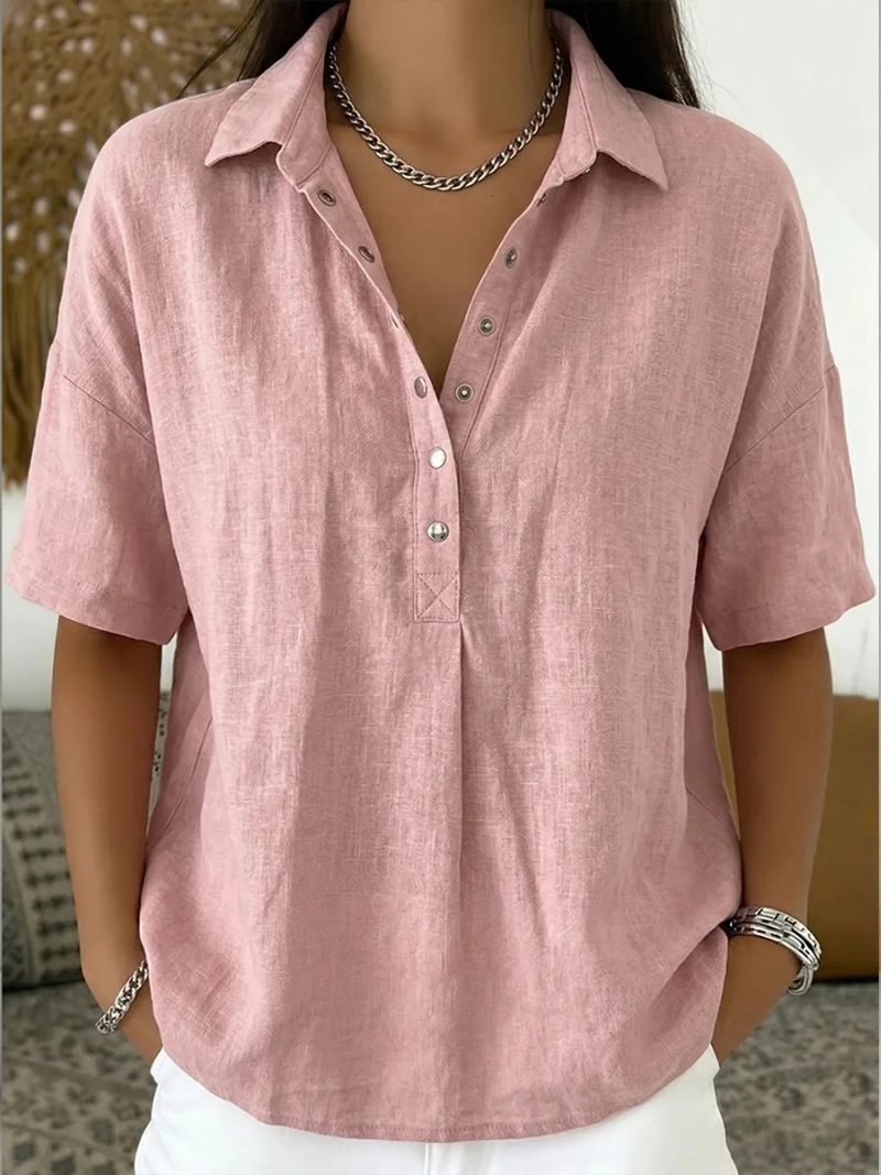 Tessa | Blusa elegante con cuello y detalle de botones
