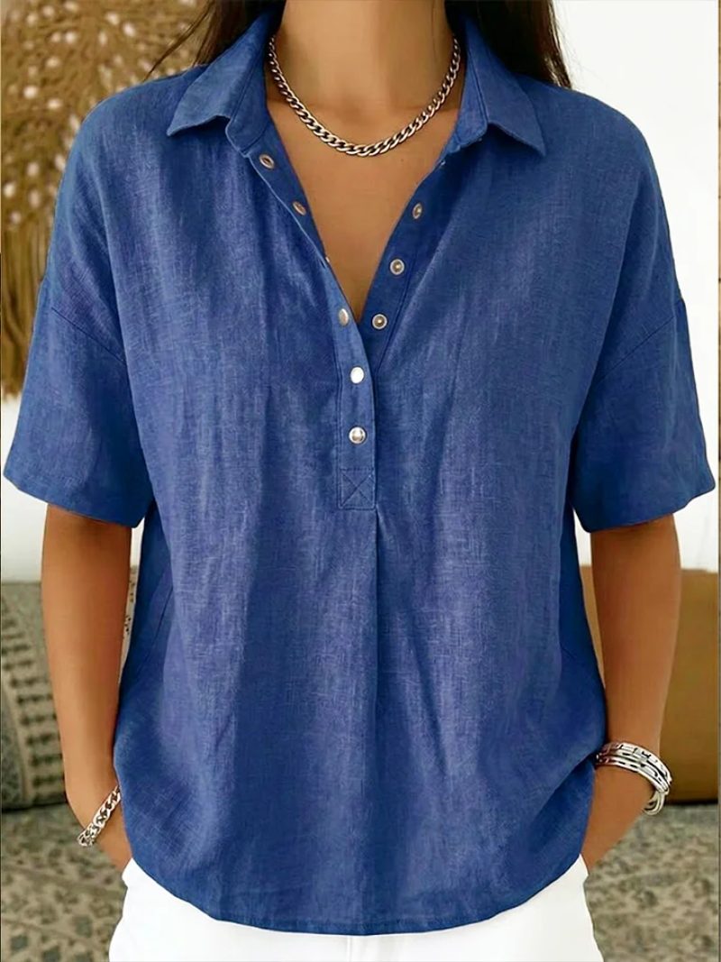 Tessa | Blusa elegante con cuello y detalle de botones