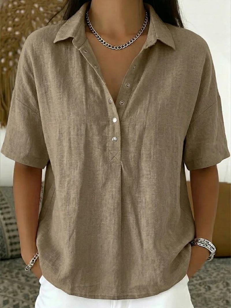 Tessa | Blusa elegante con cuello y detalle de botones