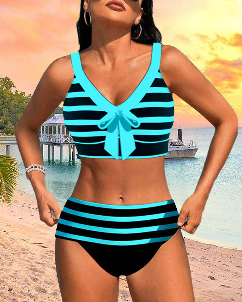 Lula® | Bikini de rayas de cintura alta