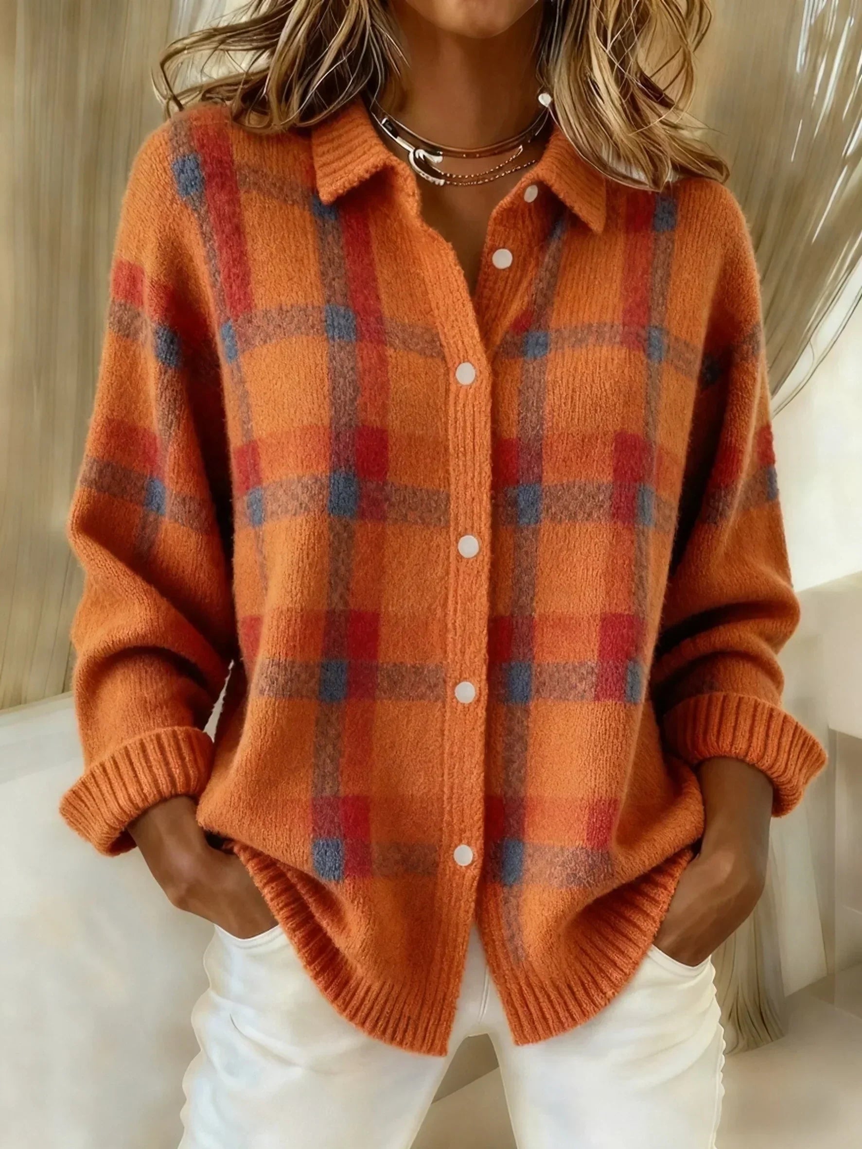 Nordave™ Victoria Retro Check Contrast Sweater