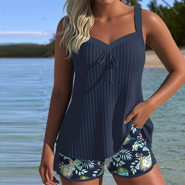 Lana® | Tankini a rayas con short de playa de dos piezas