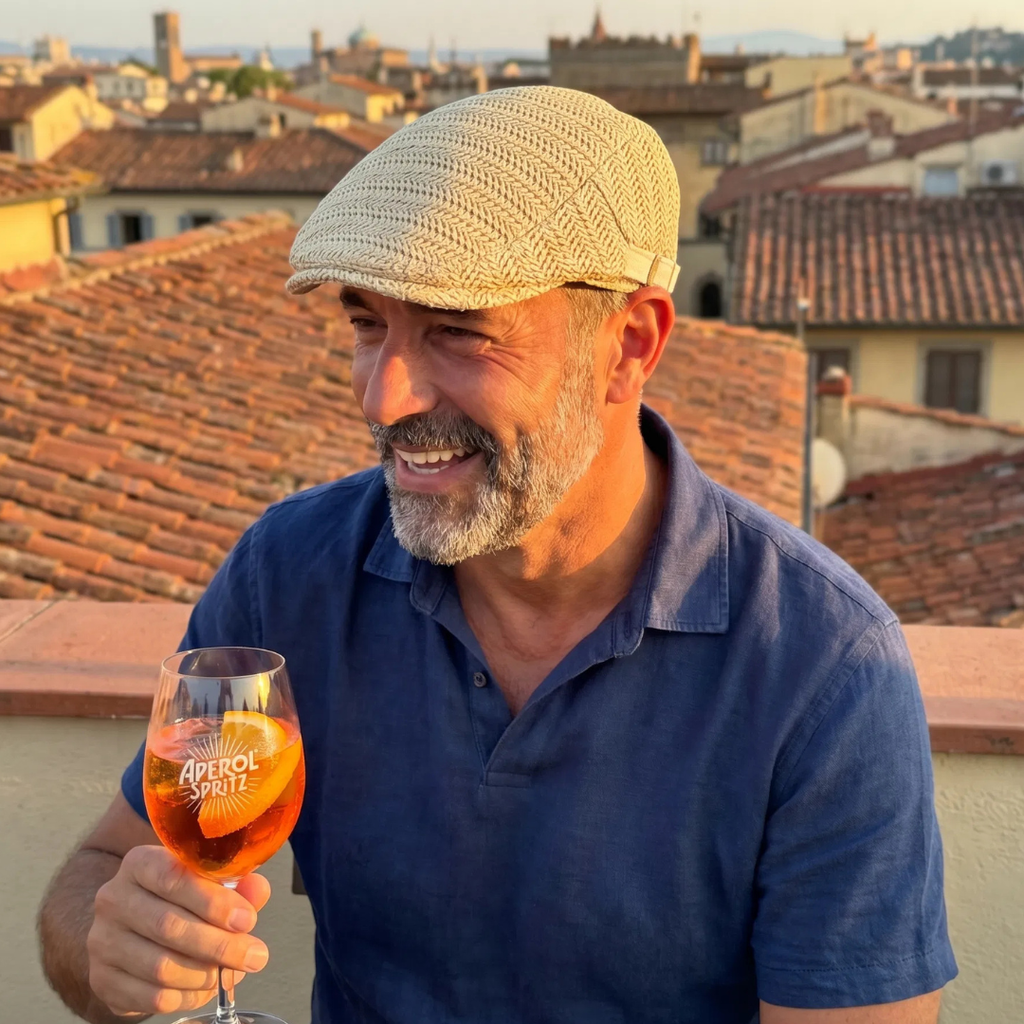 Salvatore — Gorra Plana de Paja de Verano