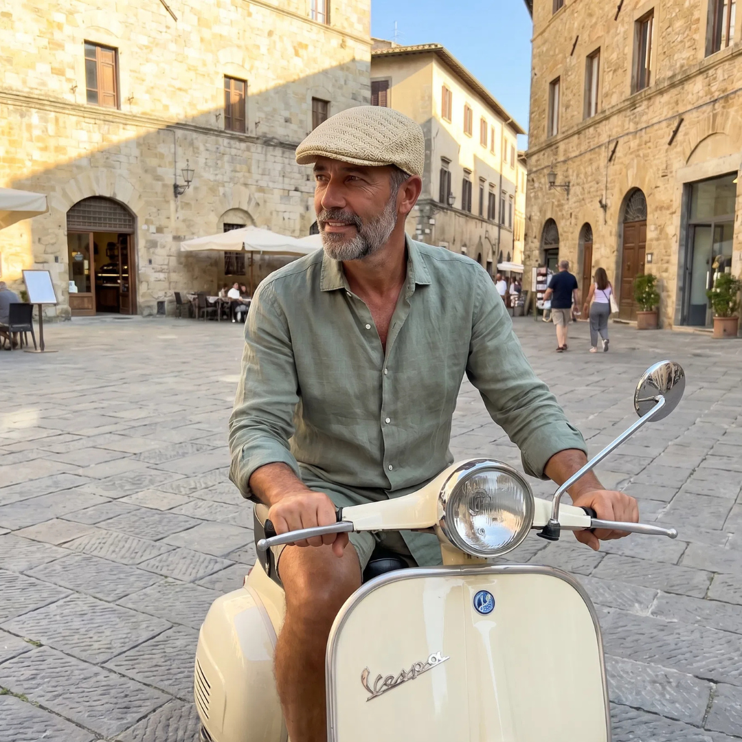 Salvatore — Gorra Plana de Paja de Verano