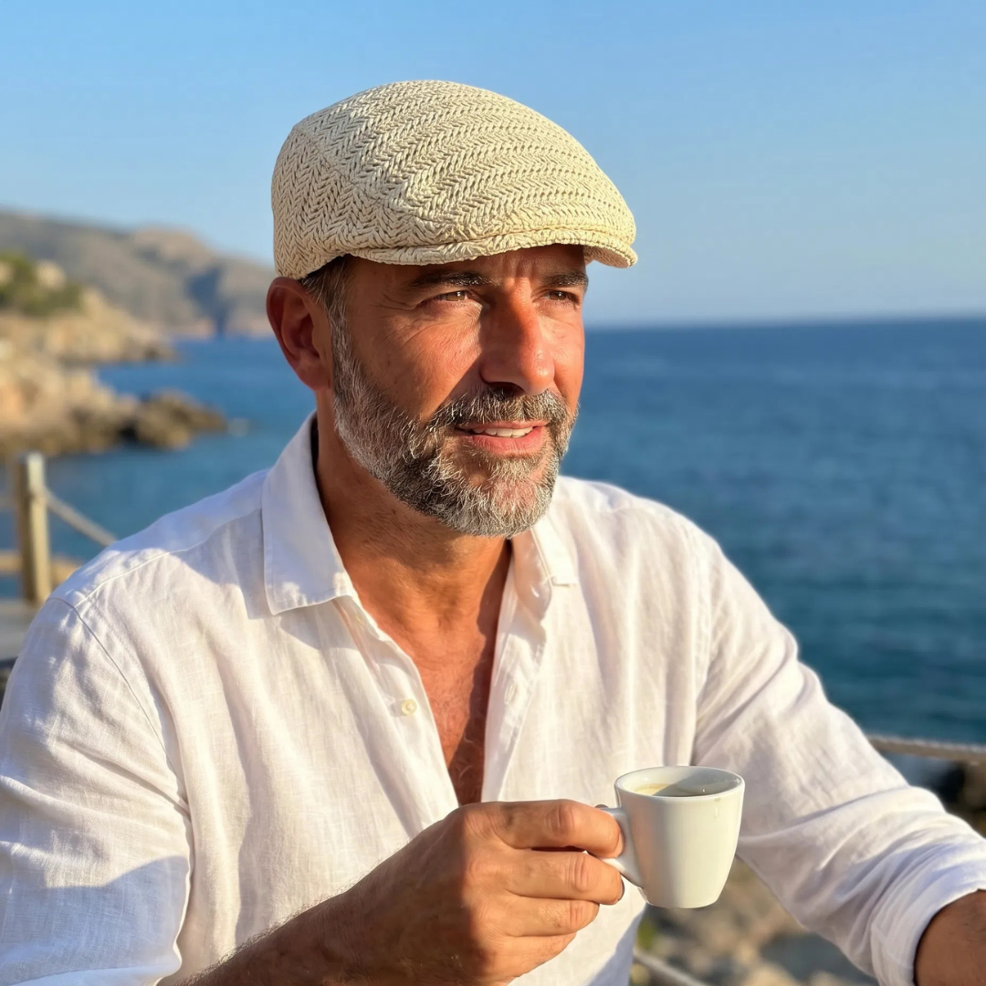 Salvatore — Gorra Plana de Paja de Verano