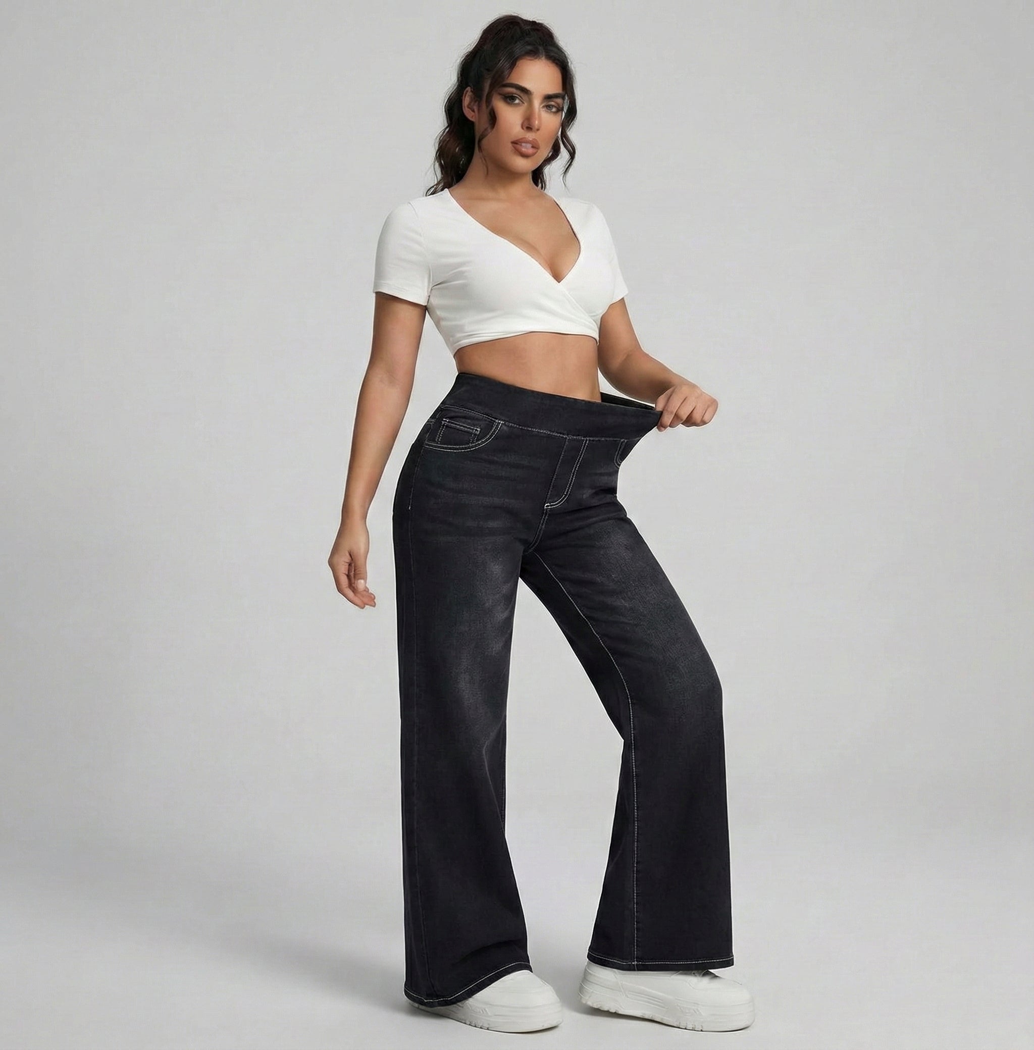 Anne | Pantalones anchos con control de abdomen