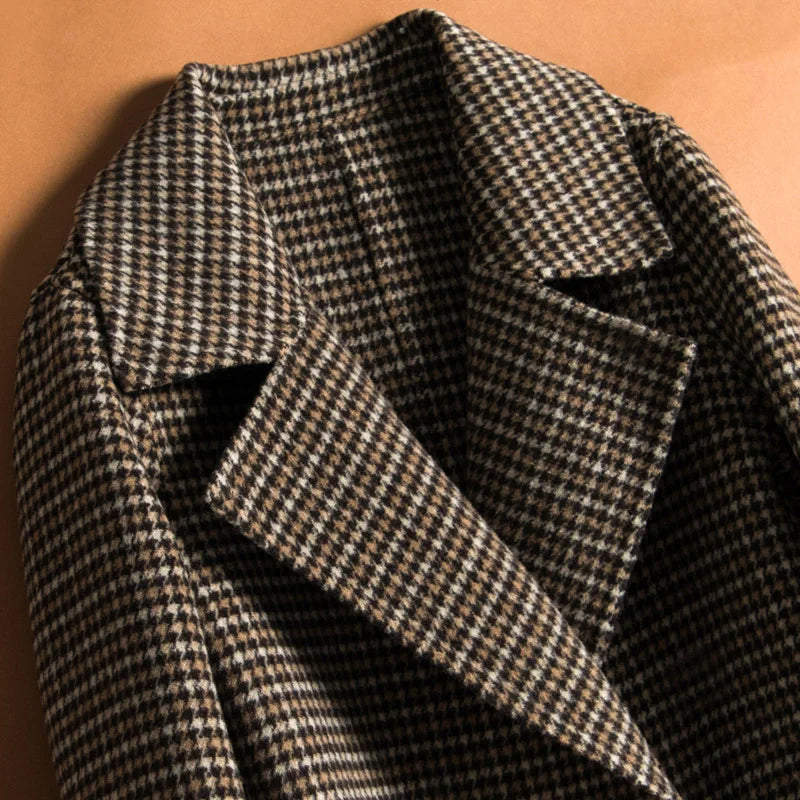 Nordave™ Arvika Houndstooth Wool Coat