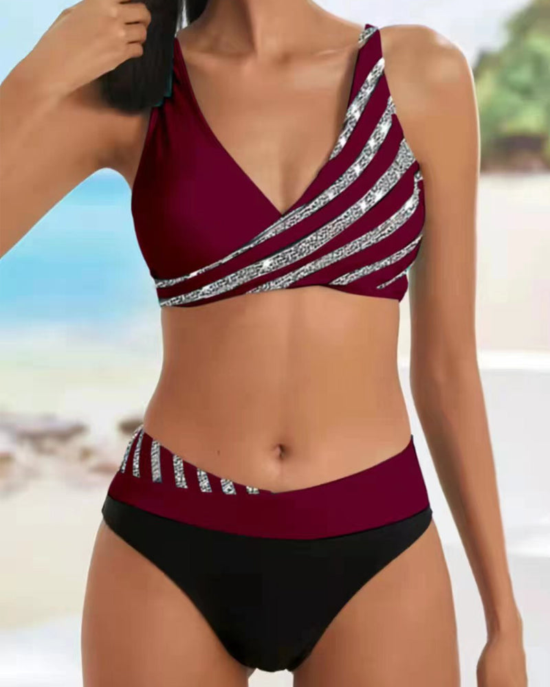 Mona – Bikini impresa en tonos cálidos