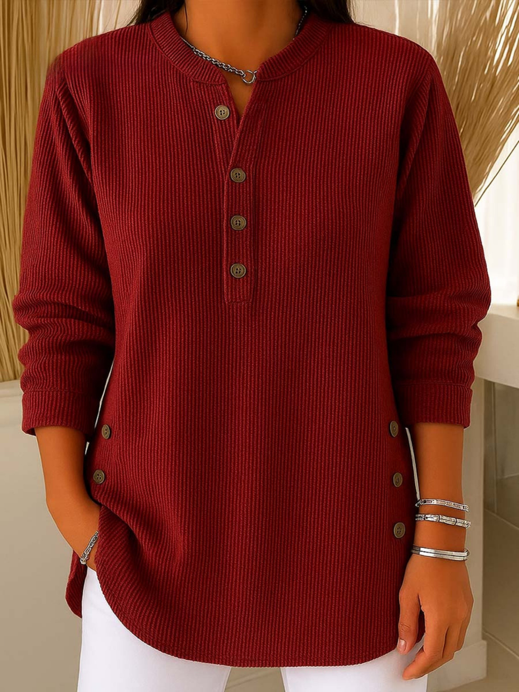 Giorgia | Jersey para mujer cálido y elegante con botones