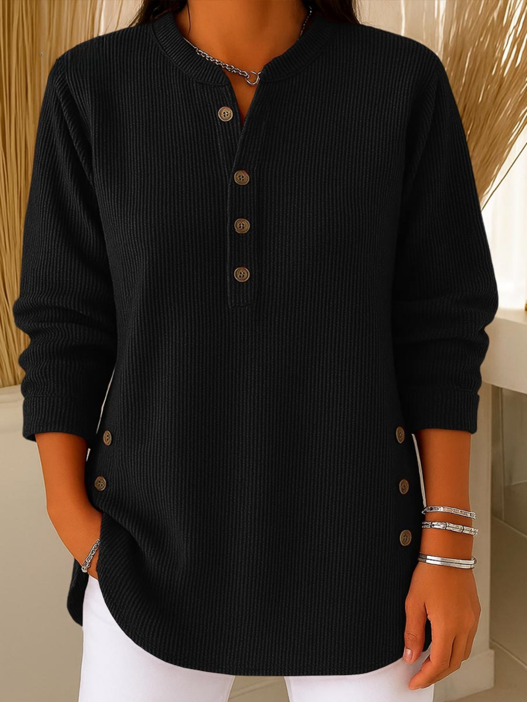 Giorgia | Jersey para mujer cálido y elegante con botones