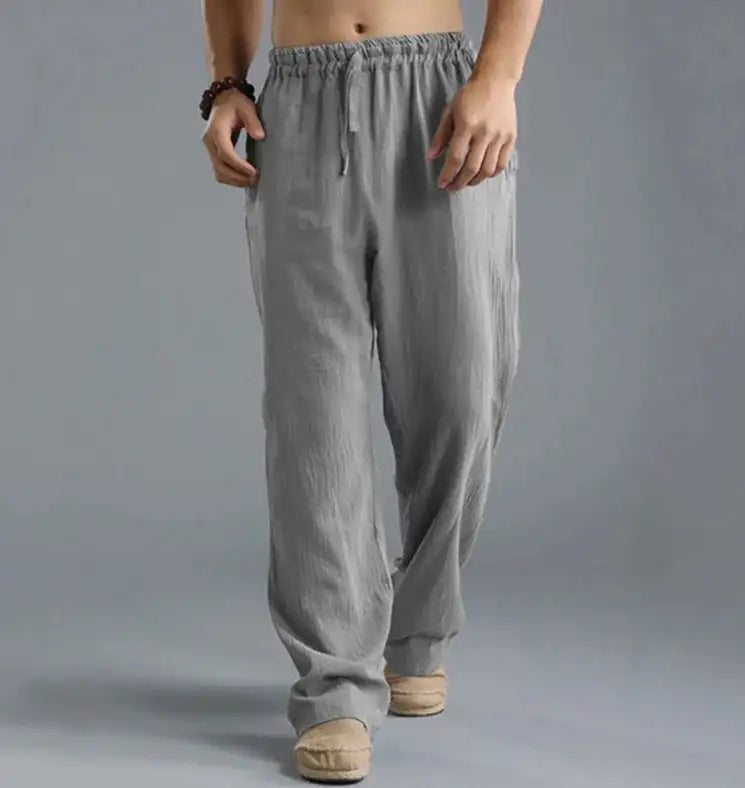 Ceuta | Pantalones de Lino Holgados con Cintura Ajustable