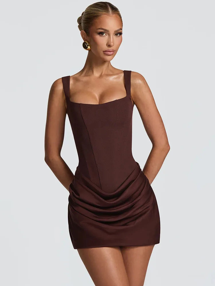 estido mini Celeste con espalda descubierta y fruncido  Alternatieven (iets korter / fashion):