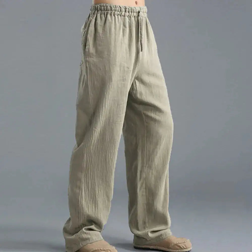 Ceuta | Pantalones de Lino Holgados con Cintura Ajustable