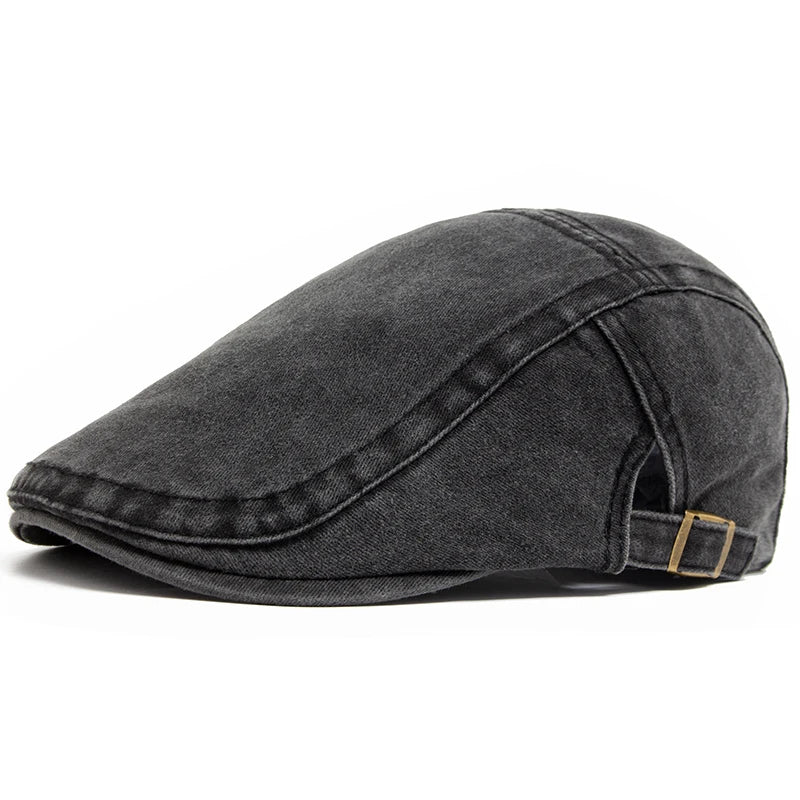 Enzo — Gorra Plana en Denim Lavado