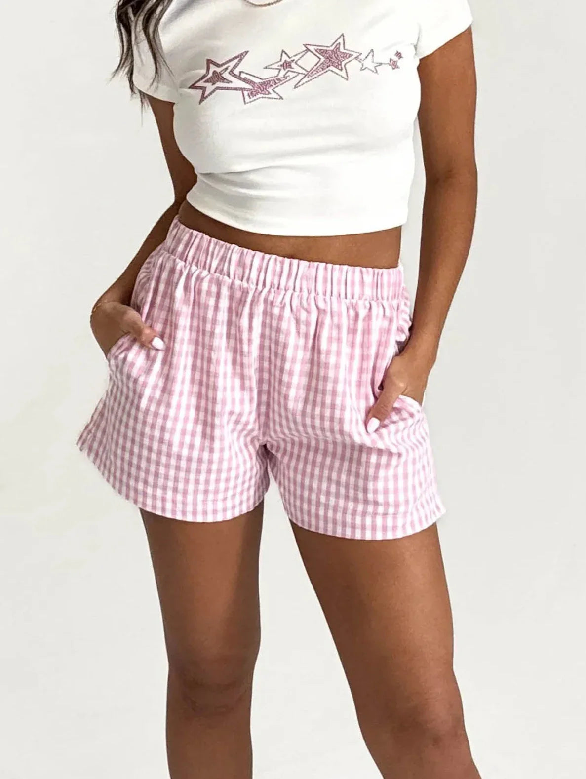 Clara │ Pantalón Corto Veraniego con Estampado Vichy