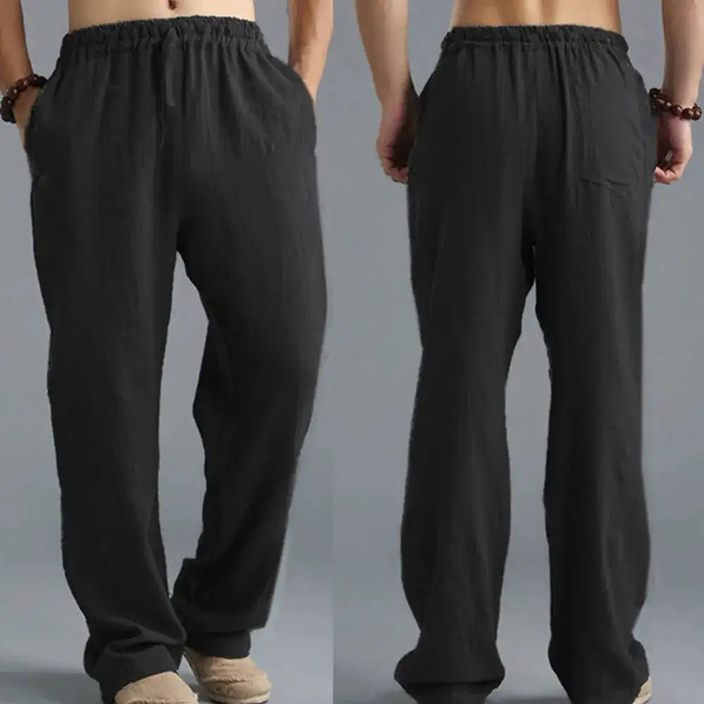 Ceuta | Pantalones de Lino Holgados con Cintura Ajustable