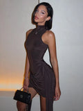 Nordave™ Alva Ruched Turtleneck Mini Dress