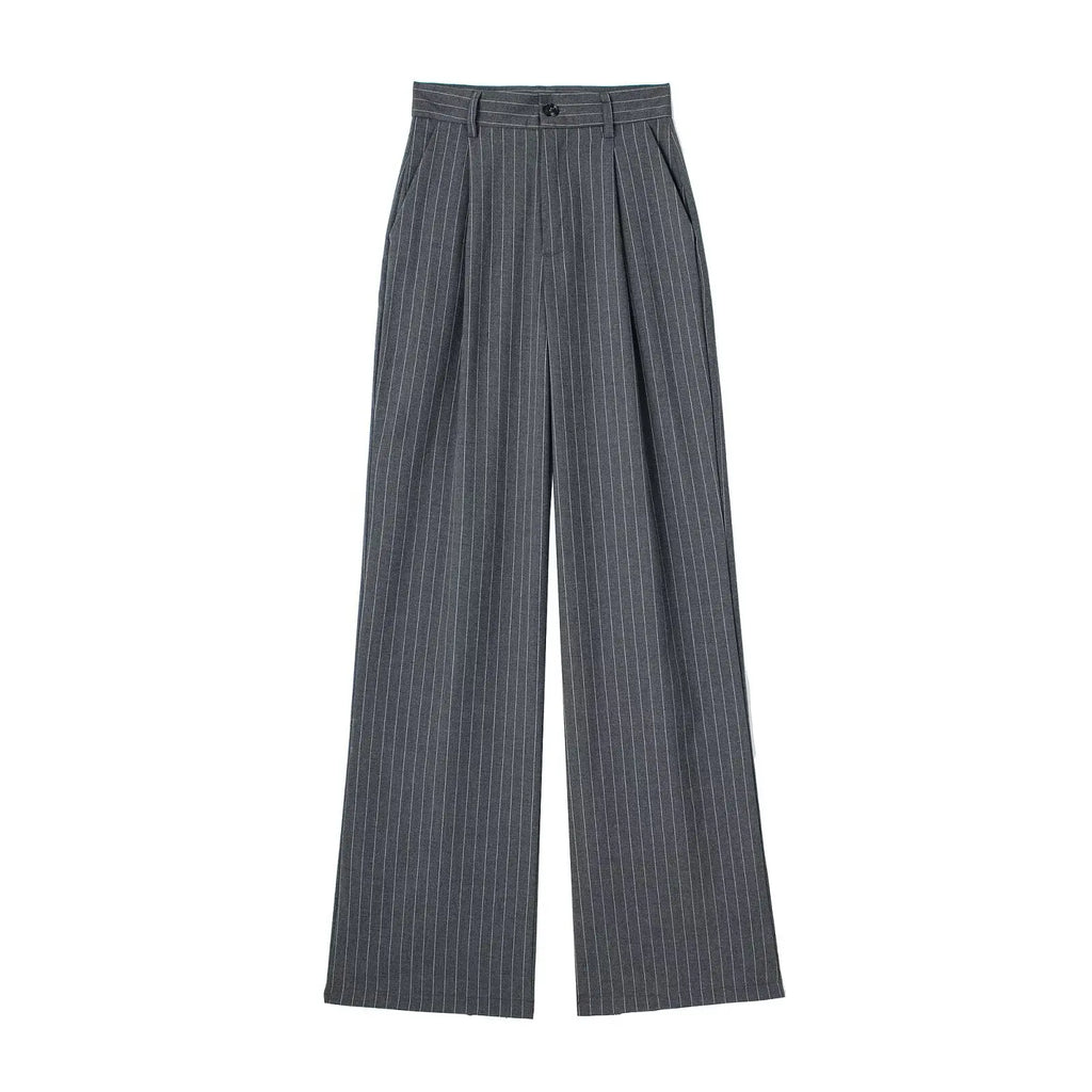 Pantalones de pierna ancha a rayas