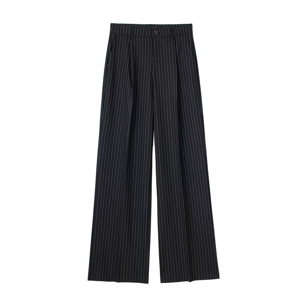 Pantalones de pierna ancha a rayas