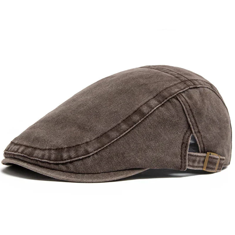 Enzo — Gorra Plana en Denim Lavado