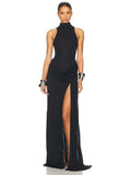 Nordave™ Althea Off-Shoulder Pleated Maxi Dress