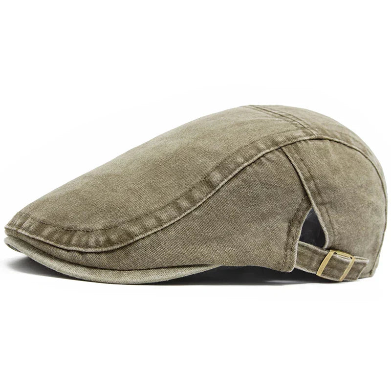 Enzo — Gorra Plana en Denim Lavado