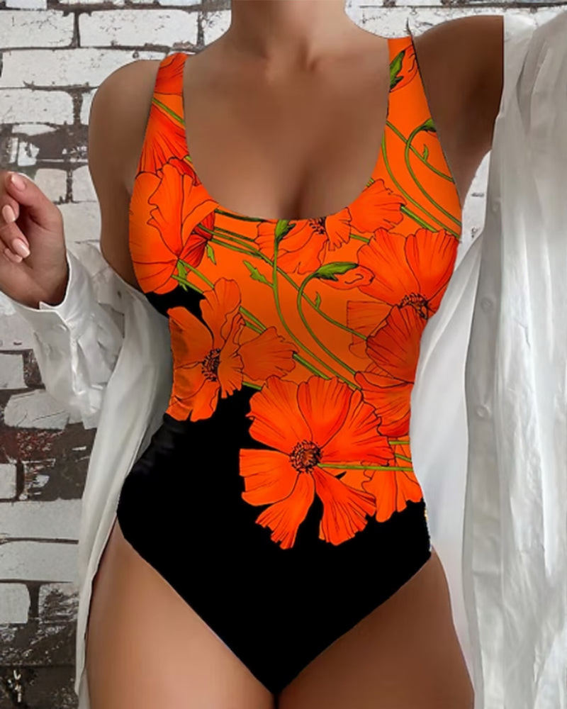 Lucy – Traje de baño de una pieza elegante con estampado floral