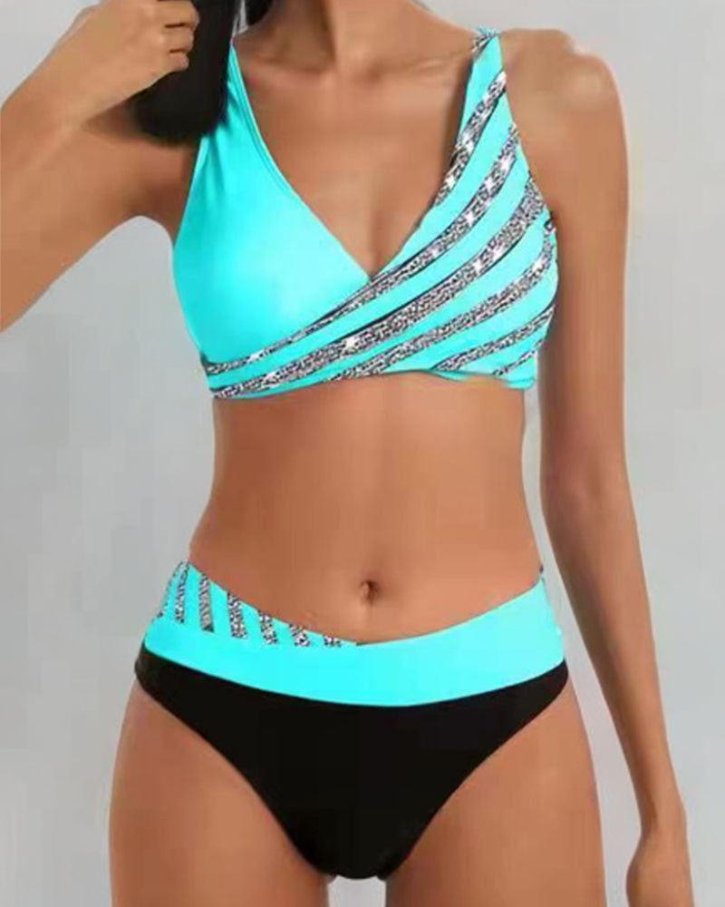 Mona – Bikini impresa en tonos cálidos