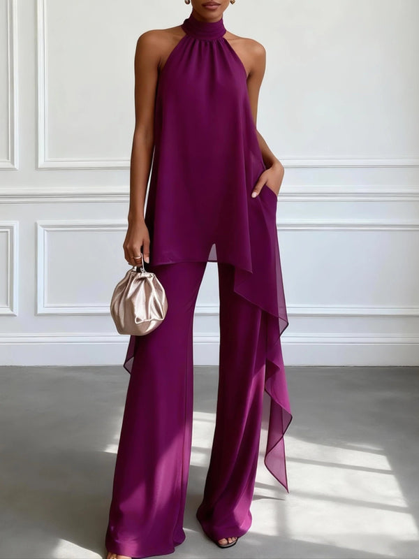 Viola | Conjunto Elegante Halter con Pantalón