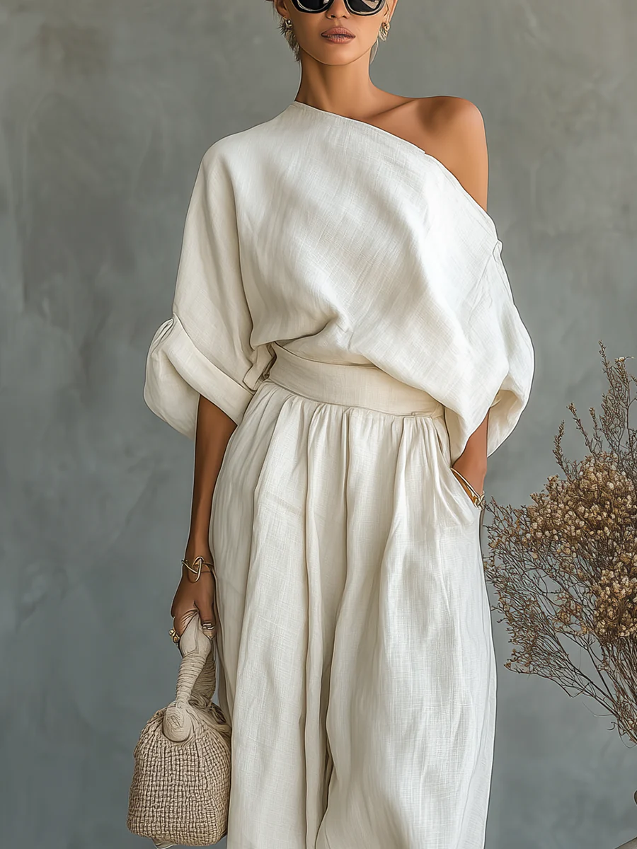 Eleonora | Conjunto Elegante de Dos Piezas con Un Solo Hombro
