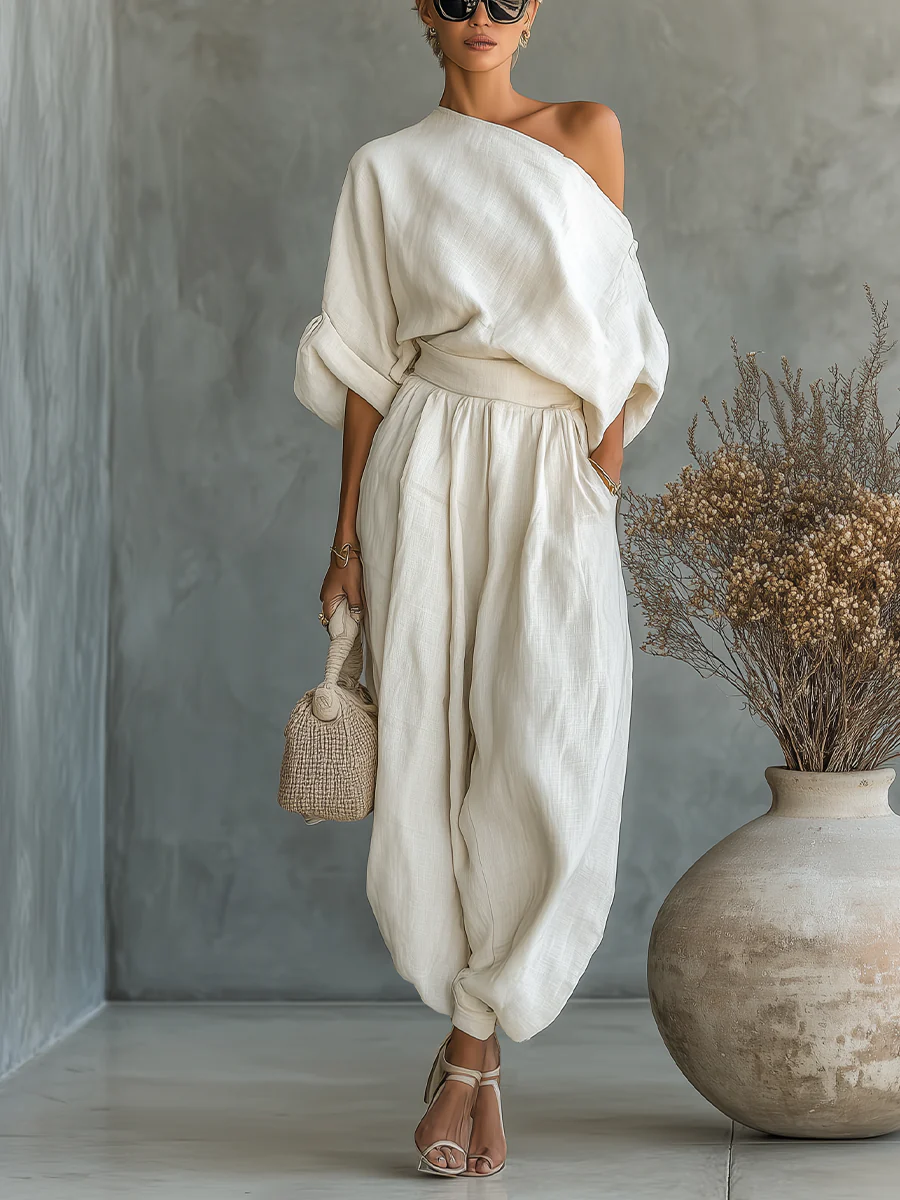 Eleonora | Conjunto Elegante de Dos Piezas con Un Solo Hombro