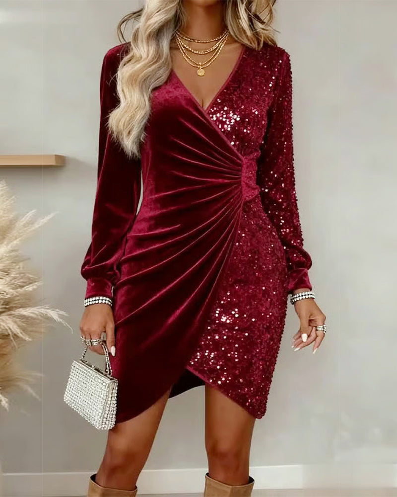Emilia | Vestido Midi Navideño con Escote en V