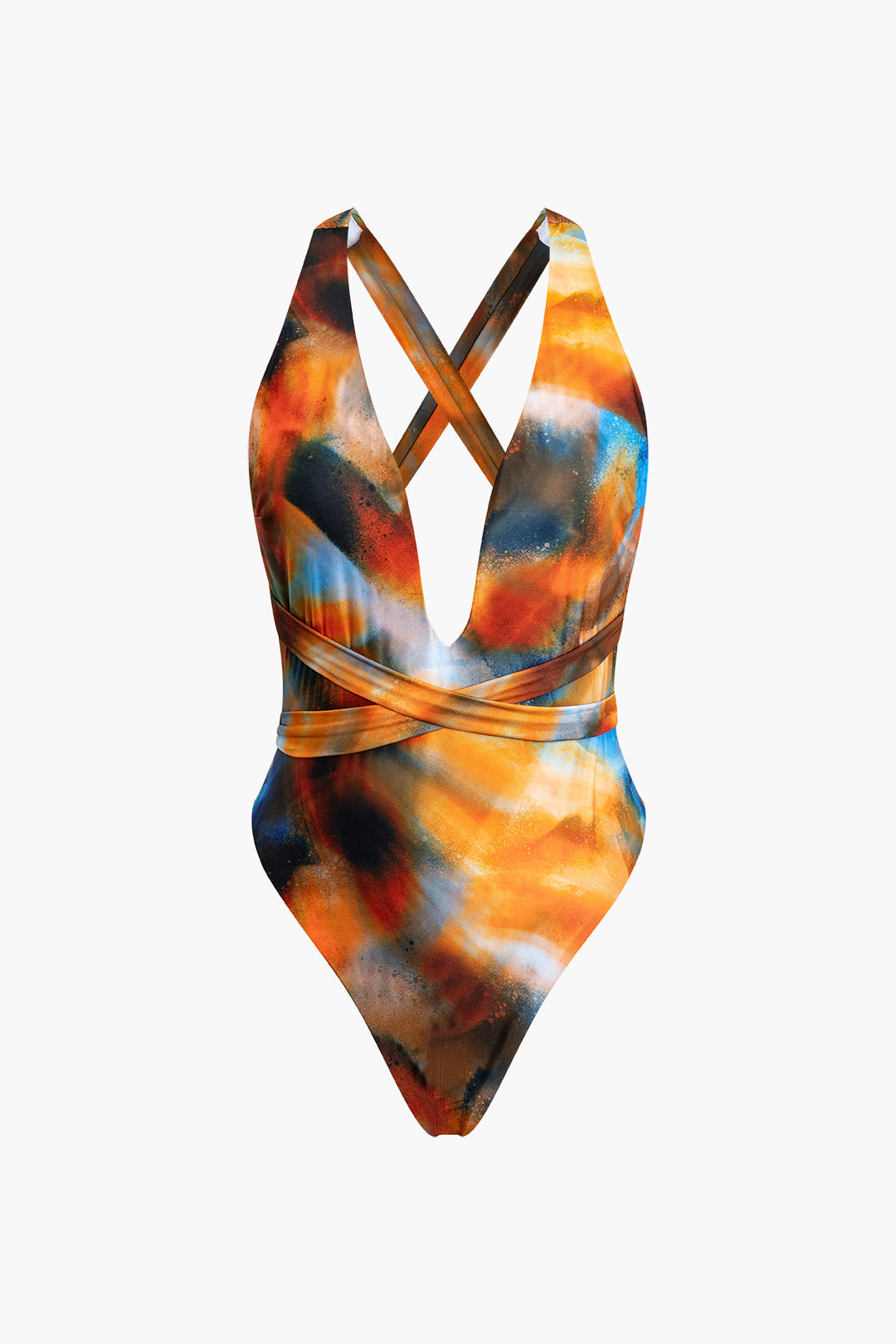 Siena | Conjunto de traje de baño cruzado y pareo de acuarela
