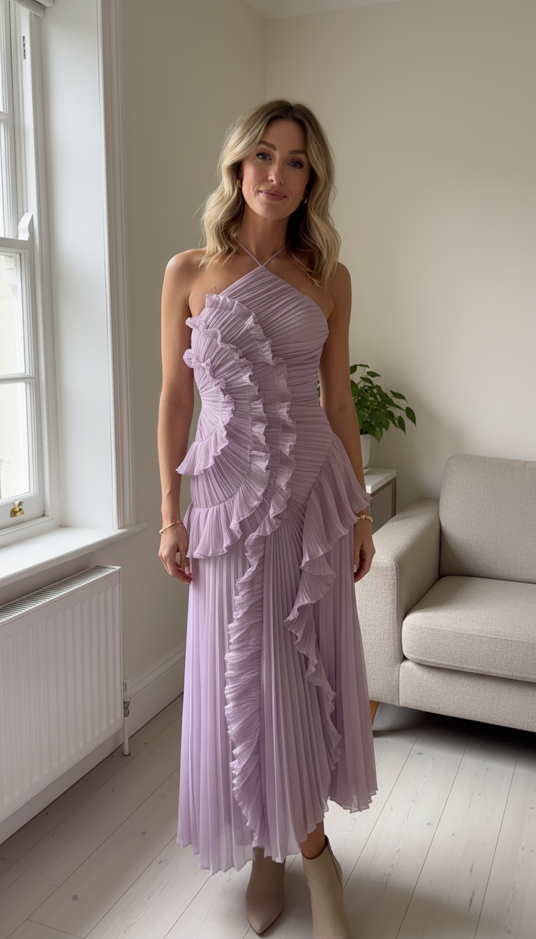 Rosé | Vestido Largo Plisado